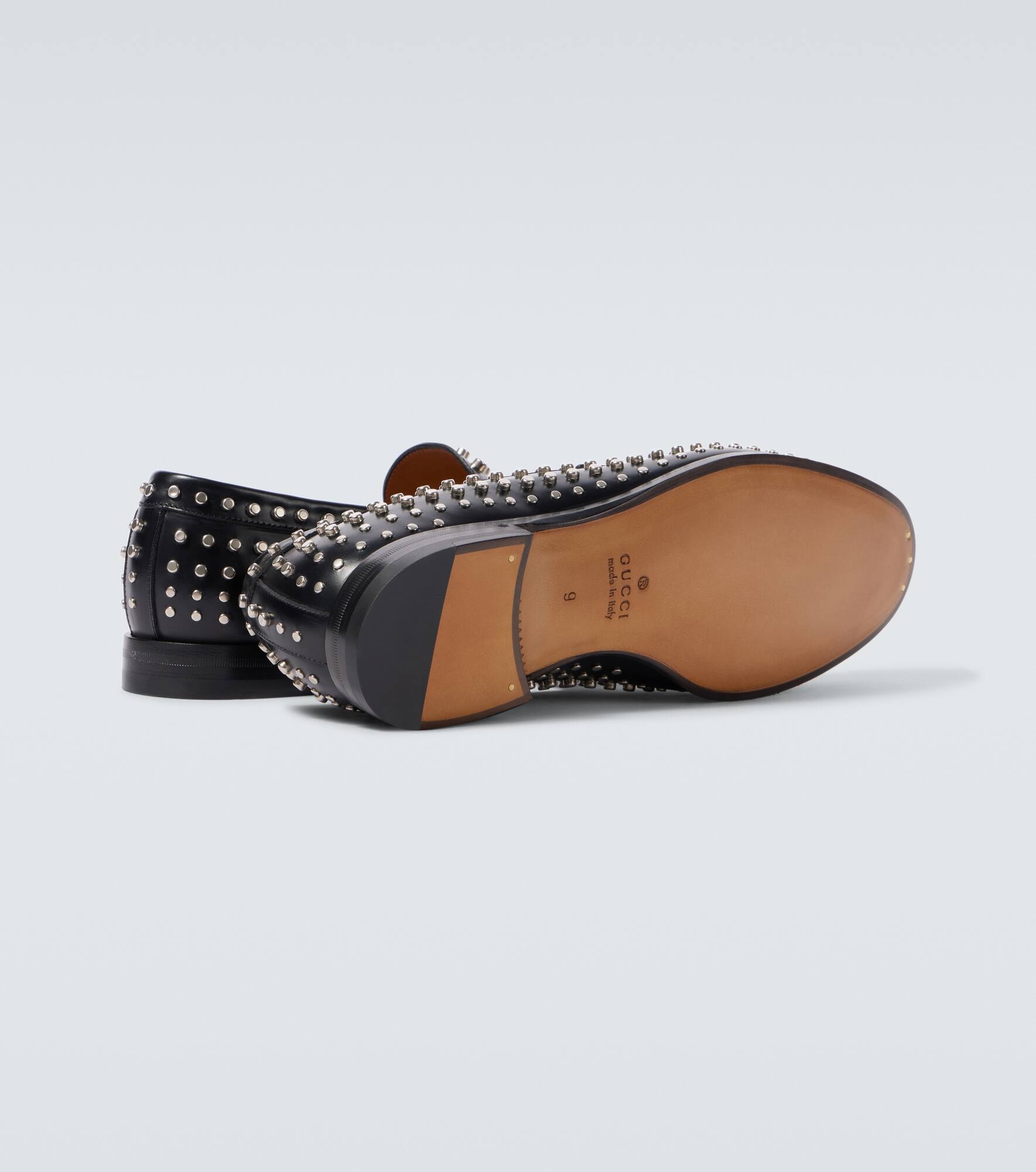 Horsebit studded leather loafers - 7