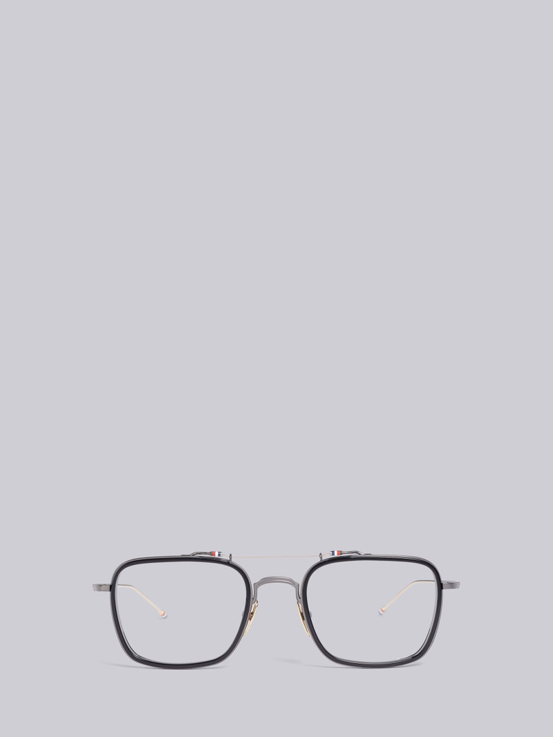 TB816 - Black Rectangular Aviator Glasses 1