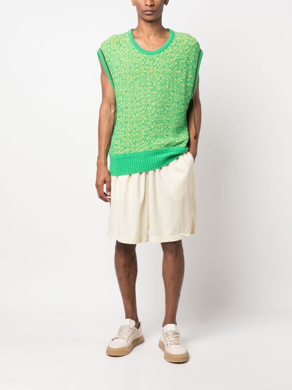 elasticated-waistband wool Bermuda shorts - 2