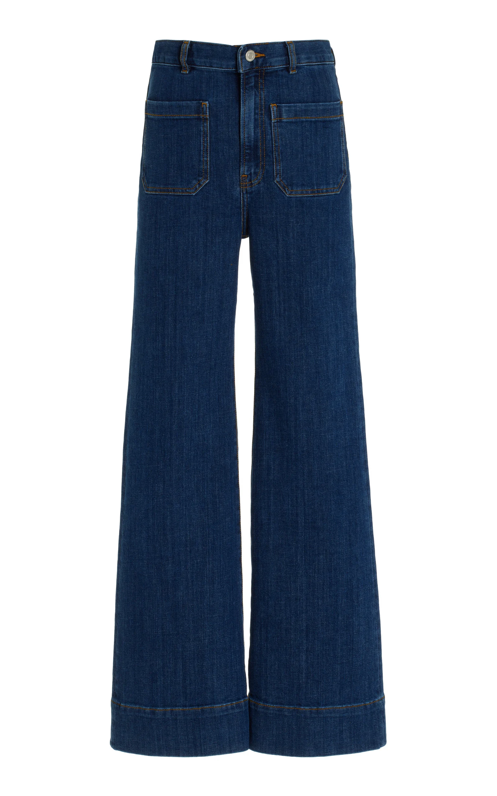 St Monica Stretch High-Rise Flared-Leg Jeans dark wash - 1