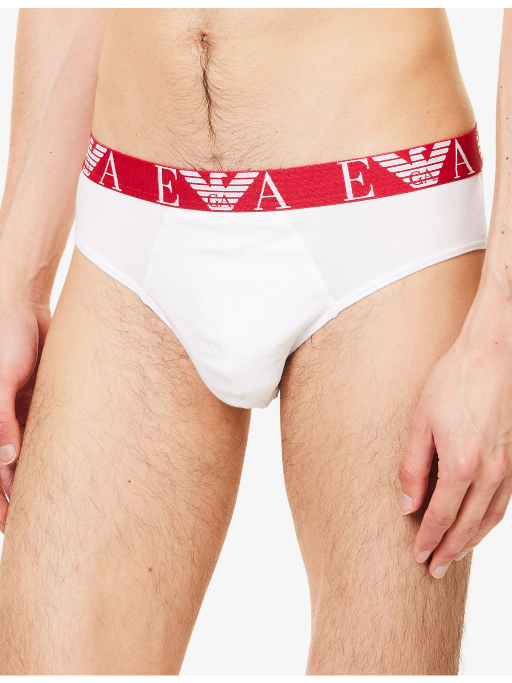 Branded Mid-Rise Pack Of Three Stretch-Cotton Briefs - 4