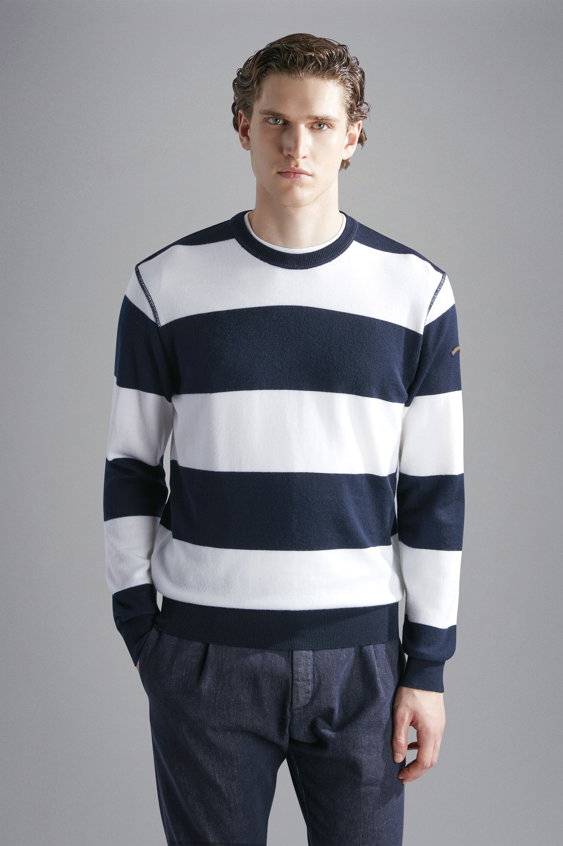 WOOL SWEATER WITH STRIPED PATTERN - 6