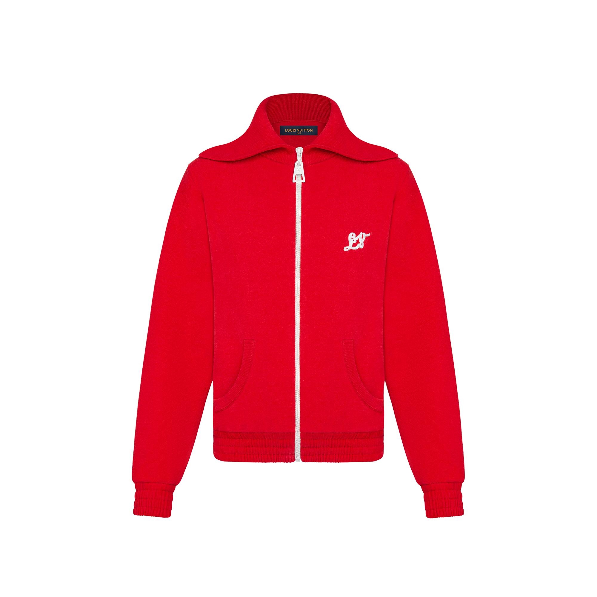 Long-Sleeved Red Lv Zip Jacket - 1