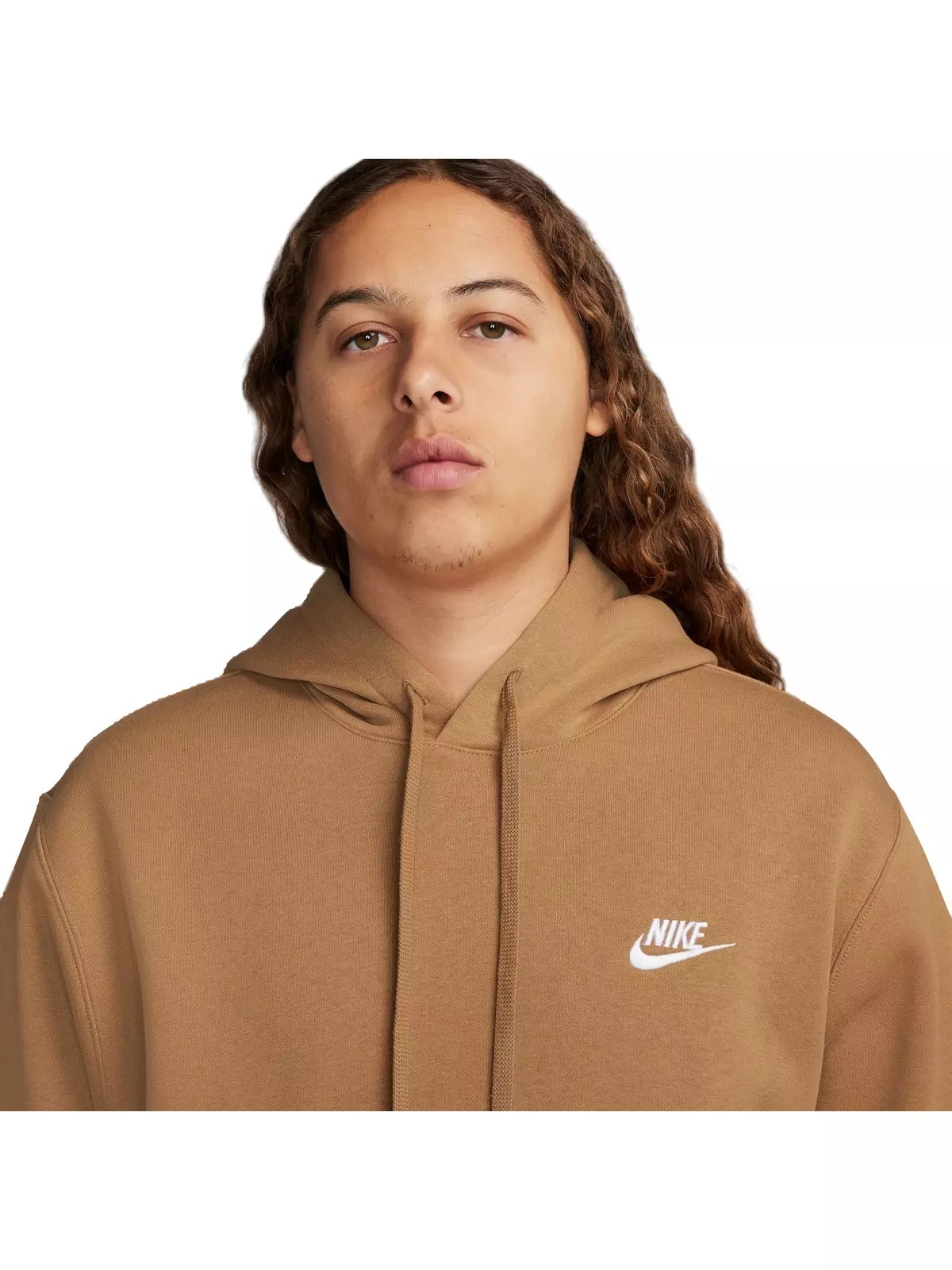 Men's Sportswear Club Fleece Pullover Hoodie-Beige - 3