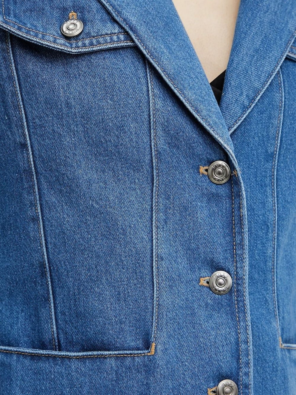 denim flap-pocket blazer - 4