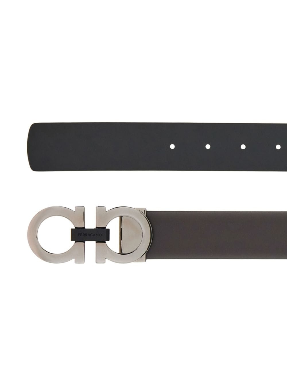 reversible Gancini leather belt - 2