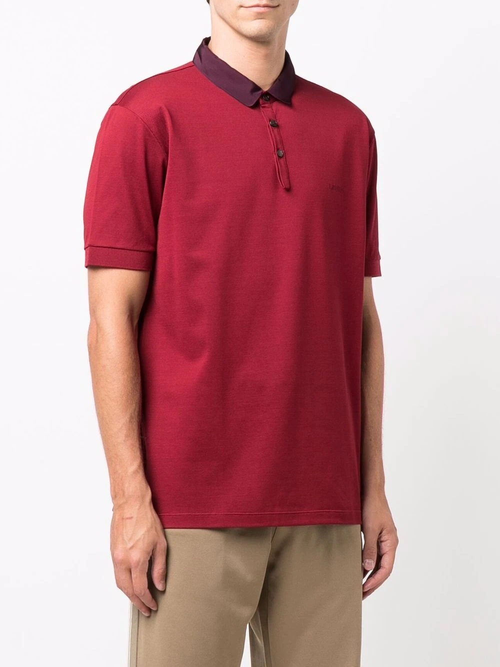 contrasting-collar polo shirt - 3