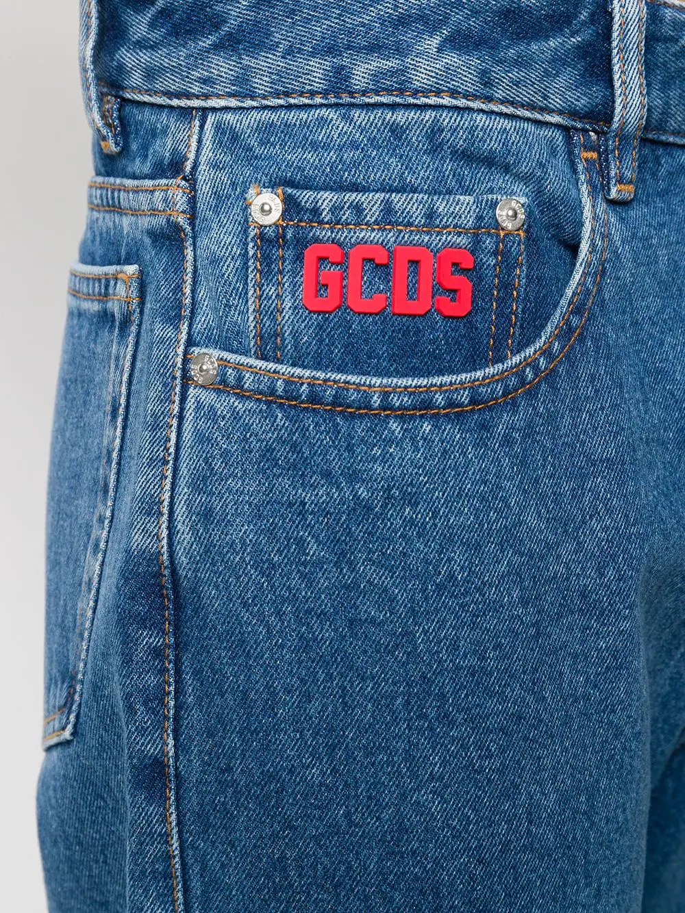 embroidered logo jeans - 5