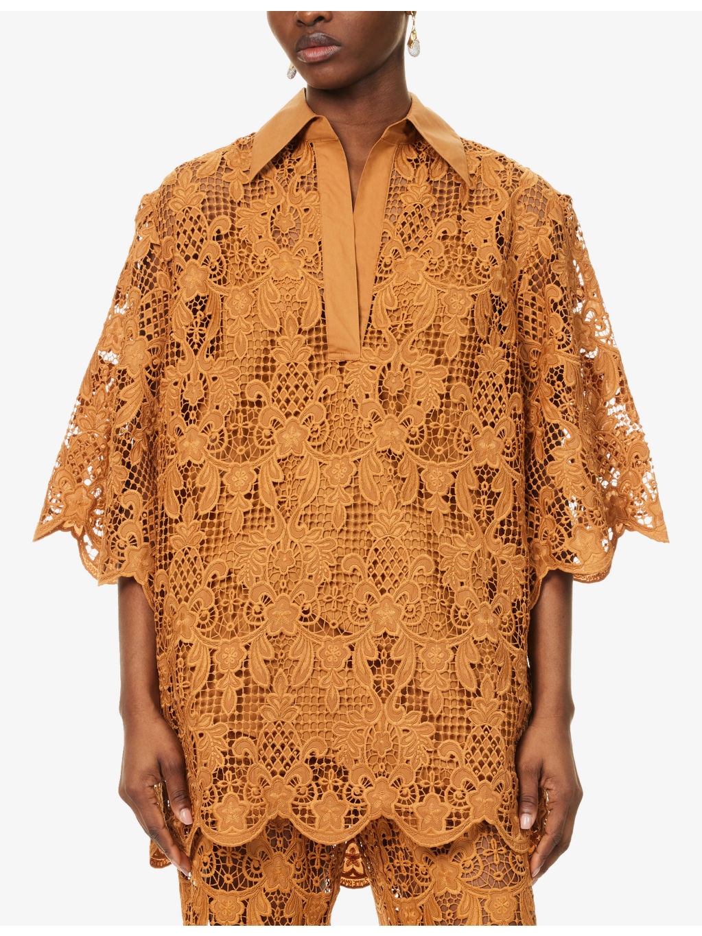 Coco Lace V-Neck Woven Top - 3