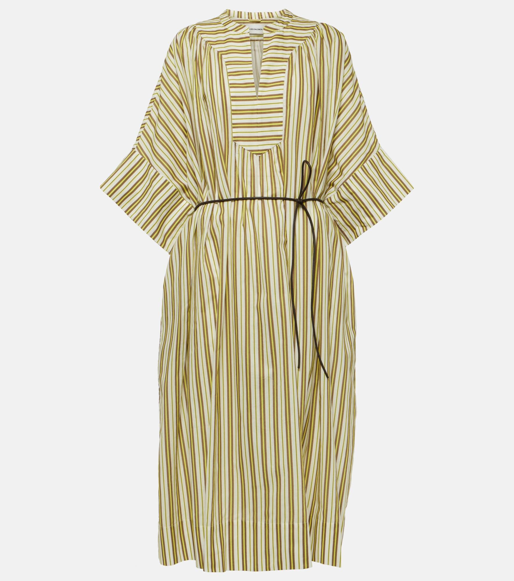 Striped cotton midi dress - 1