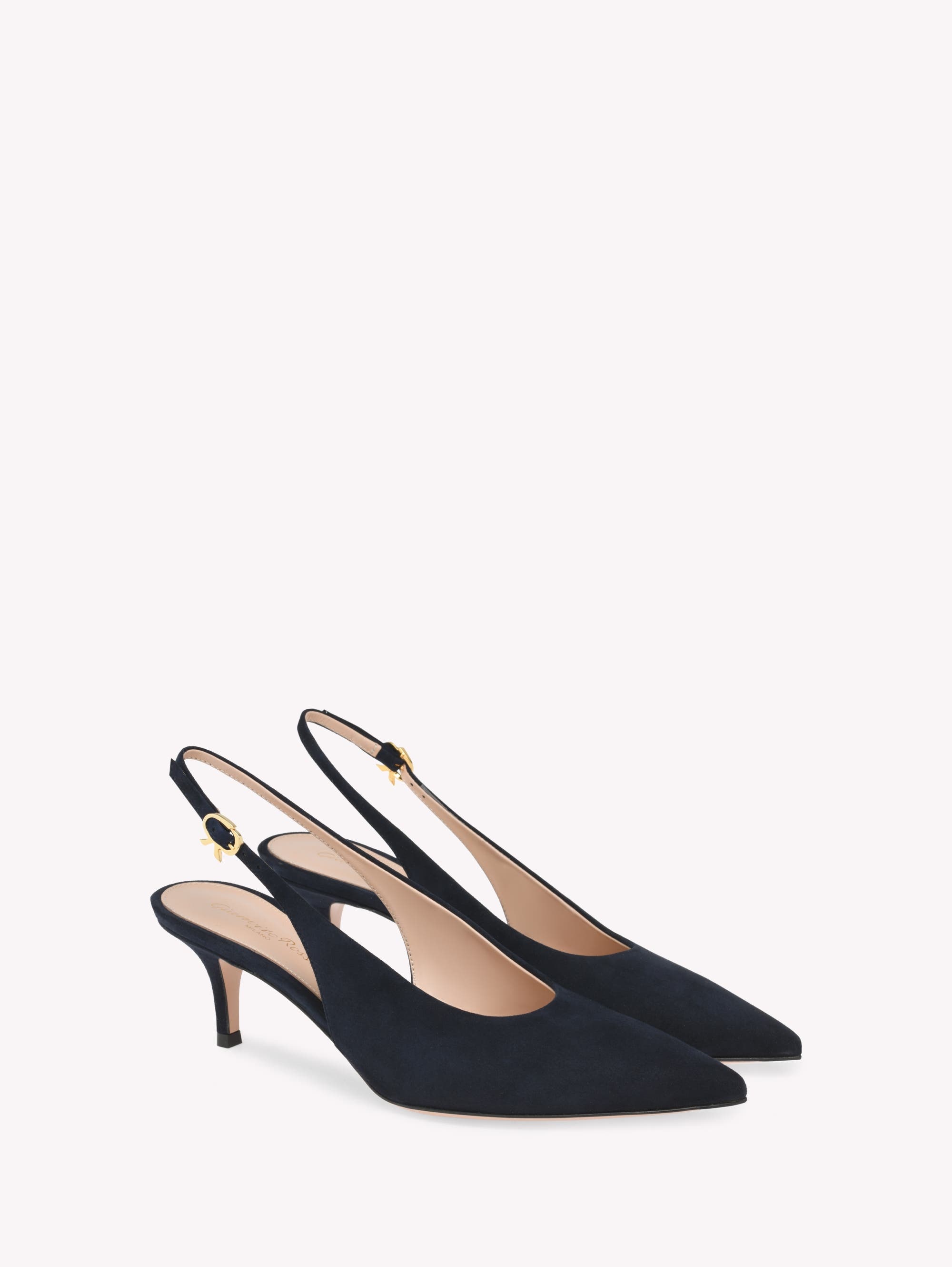 Gianvito Rossi Robbie Sling 55 Pumps in Blue Leather at Nordstrom - 2