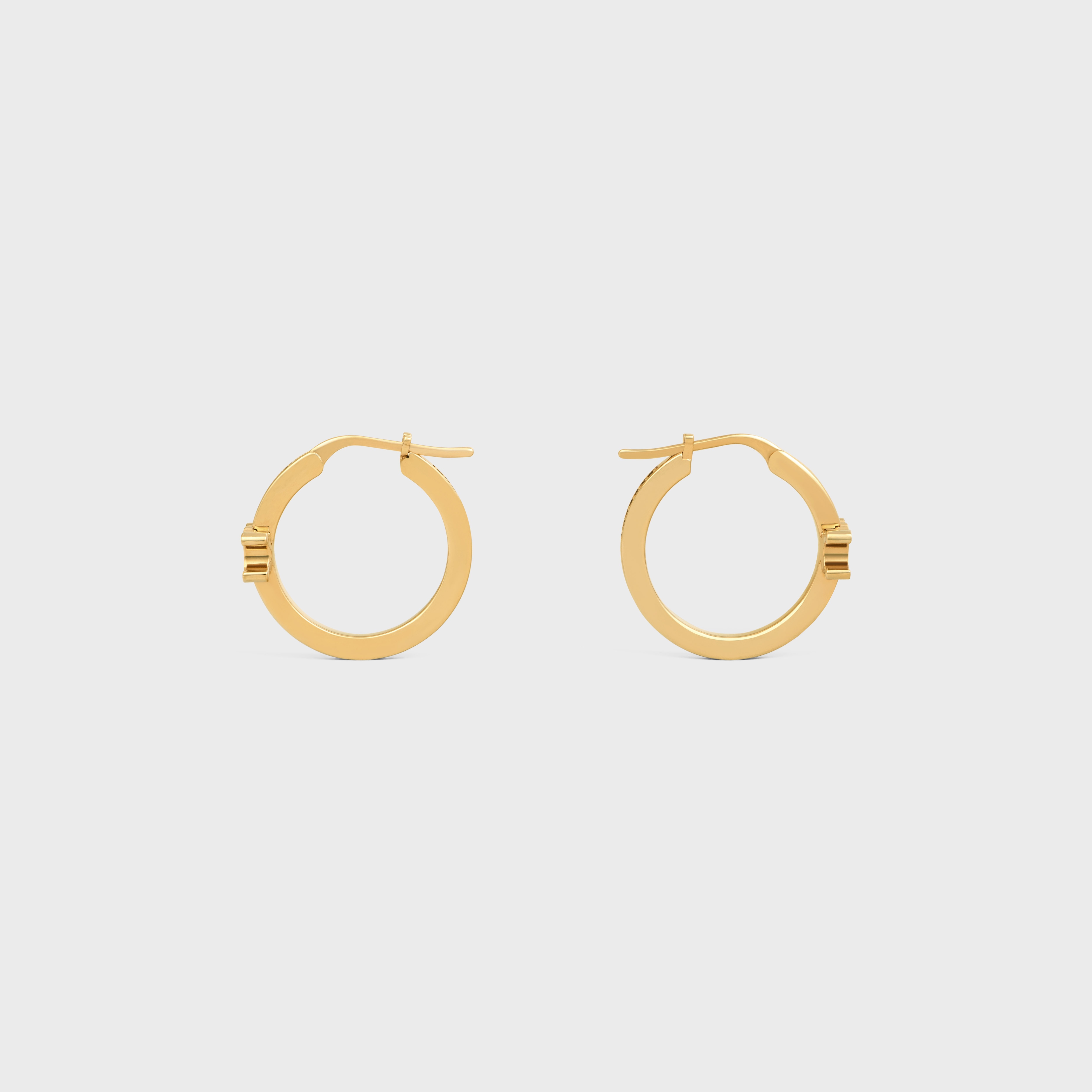 Triomphe Sparkle Hoops in Strass and Brass with Gold Finish - 2