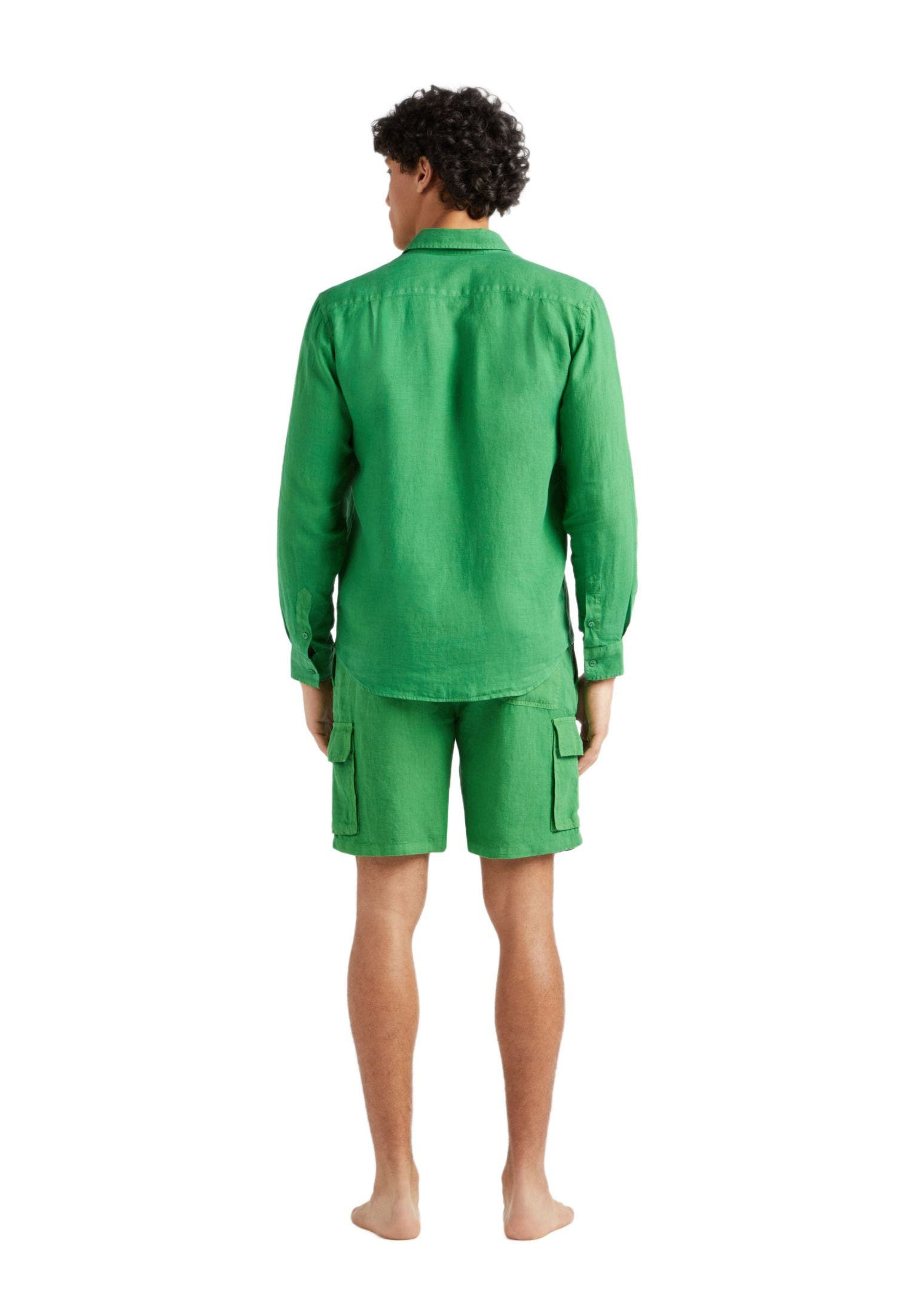 Vilebrequin Men's Solid Linen Shirt in Jungle at Nordstrom - 2