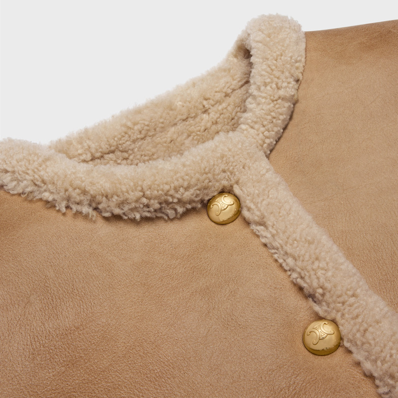 CELINE Cardigan jacket in curly shearling lambskin outlook