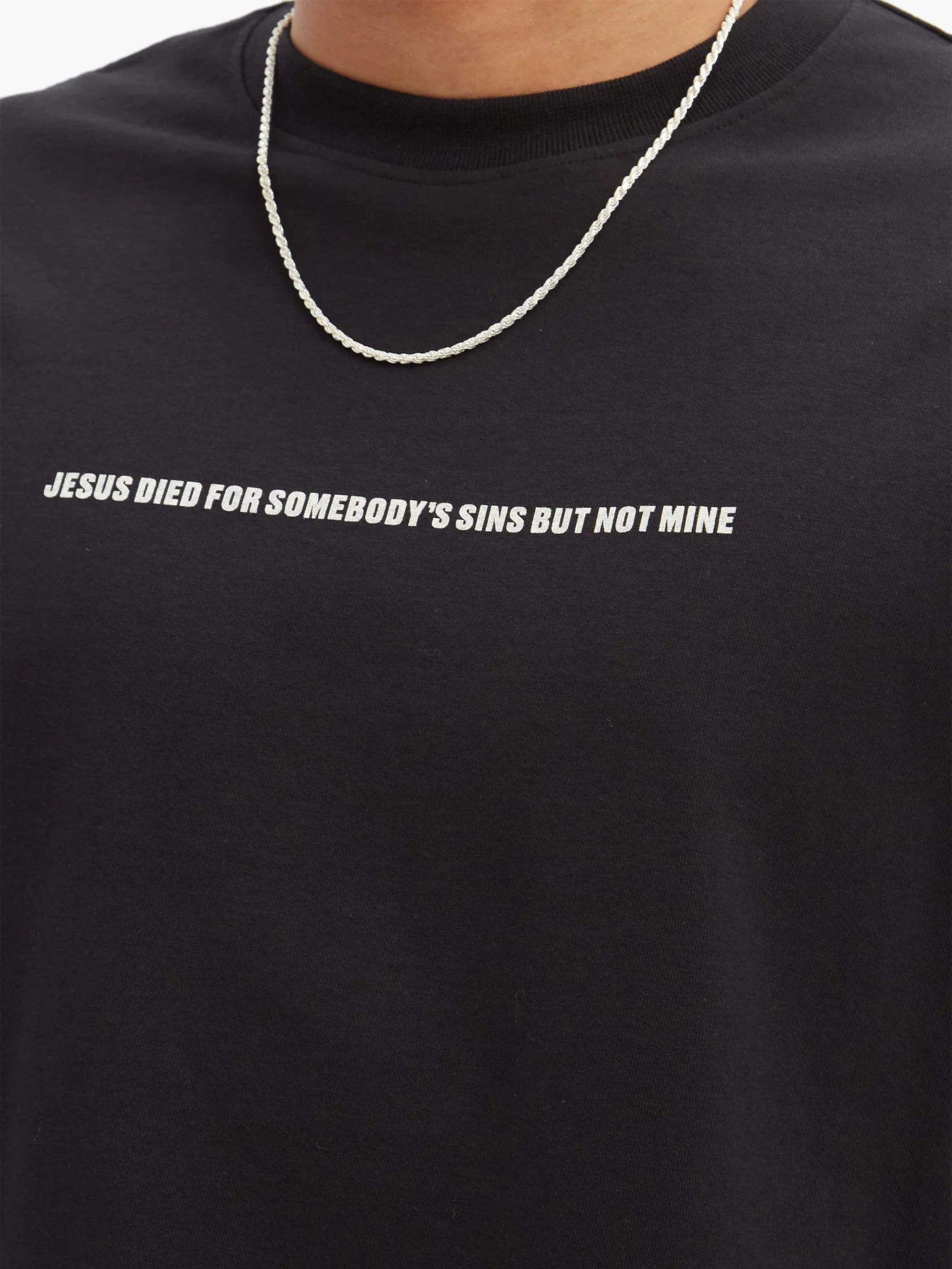 Lyrics-print cotton-jersey T-shirt - 3