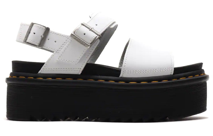 (WMNS) Dr. Martens Voss Leather Thick Bottom Sandals White 26725100 - 2