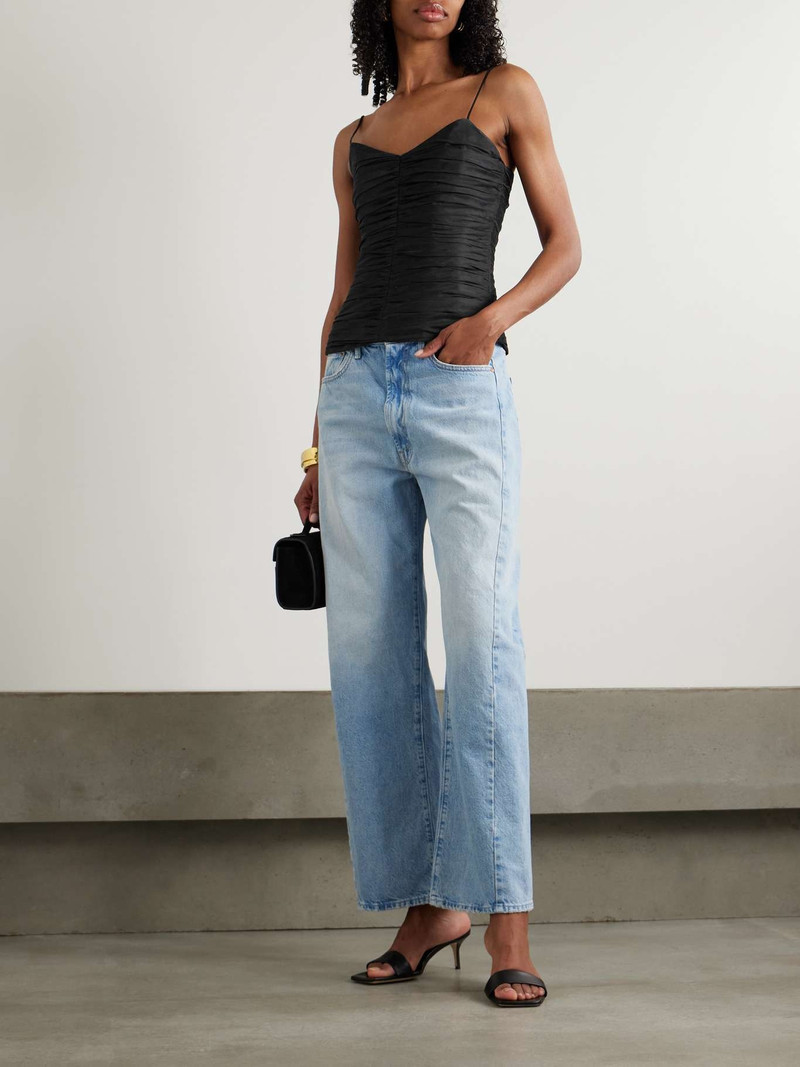 Aje. Gia ruched crepe top Black outlook