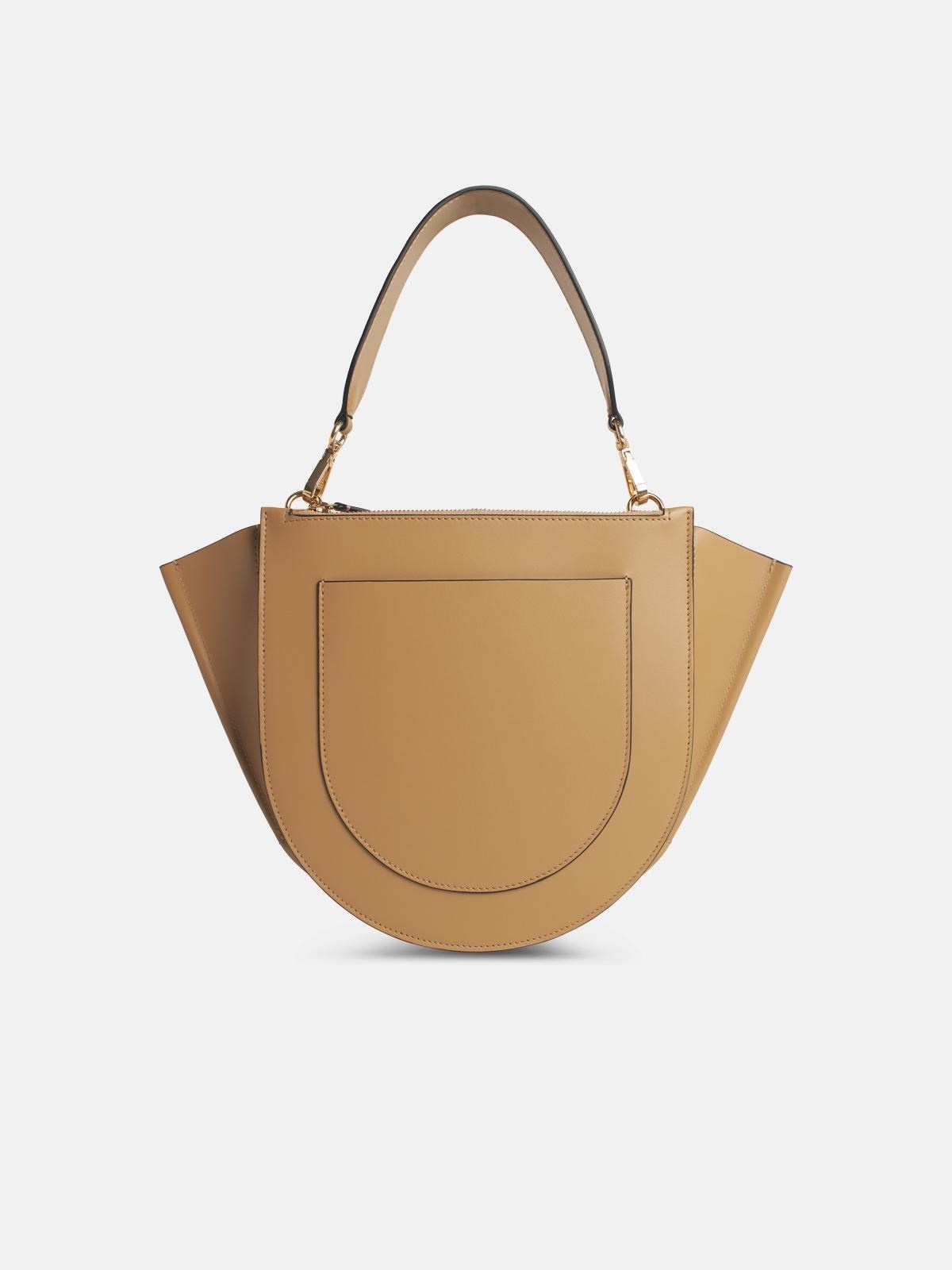 'HORTENSIA' BEIGE LEATHER BAG - 3