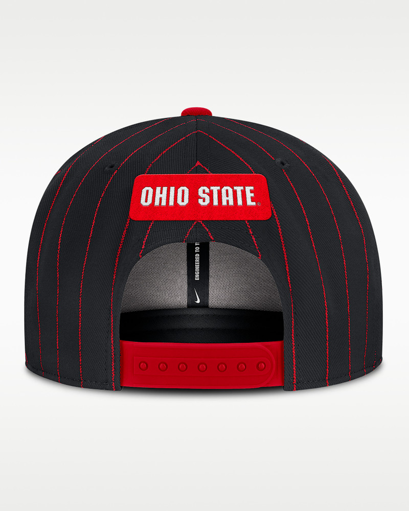 Nike Ohio State Primetime Pin Stripe 2-Tone Men's Nike Dri-FIT College Adjustable Hat outlook