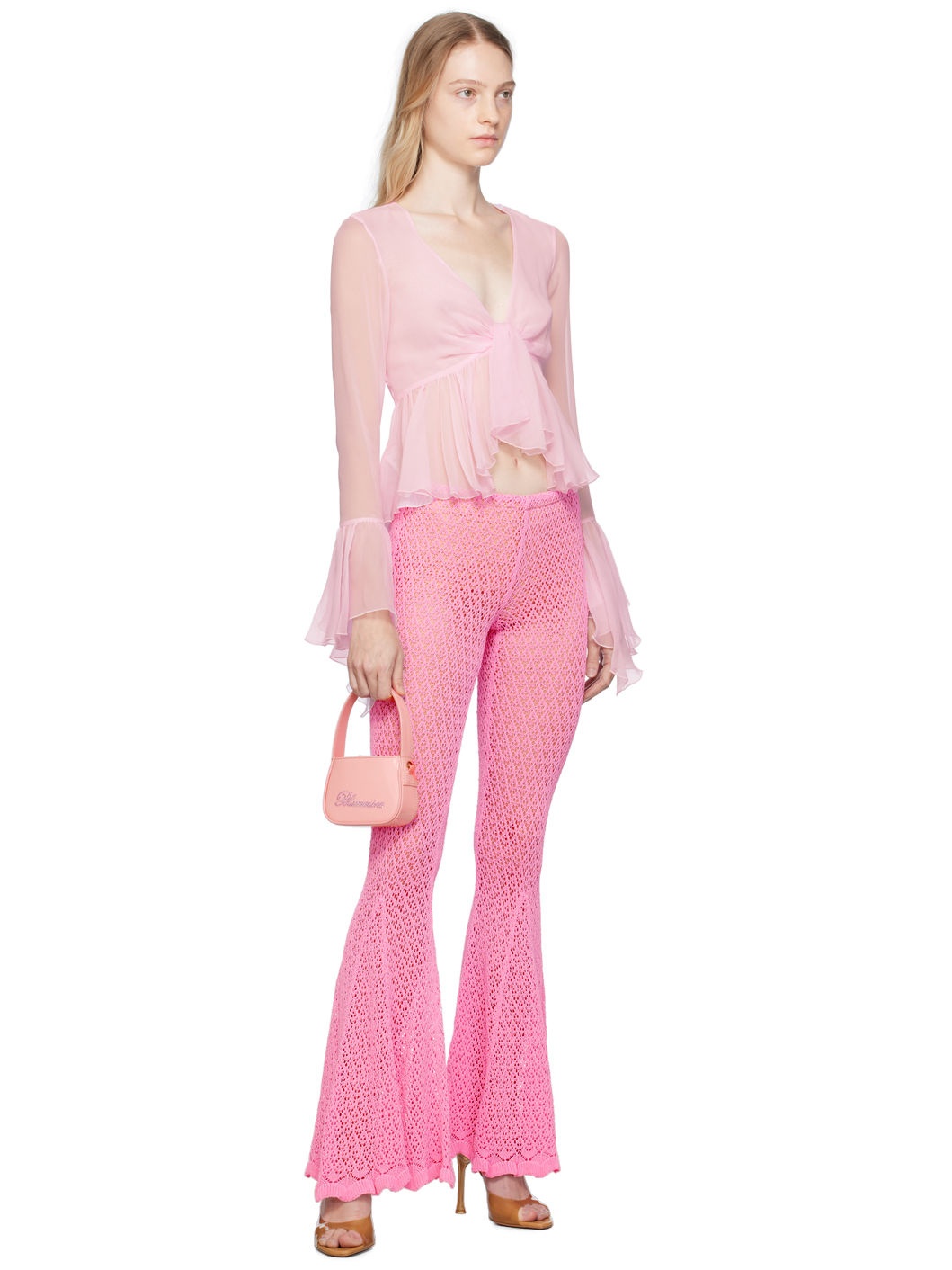 Pink Ruffled Blouse - 4