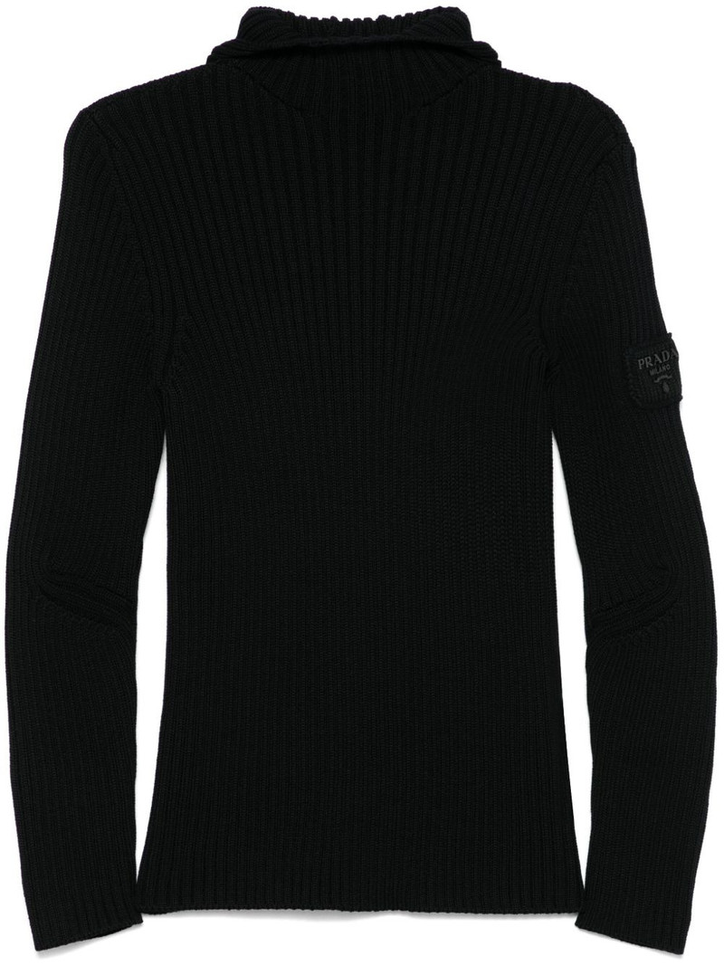 ribbed-knit hoodie 1