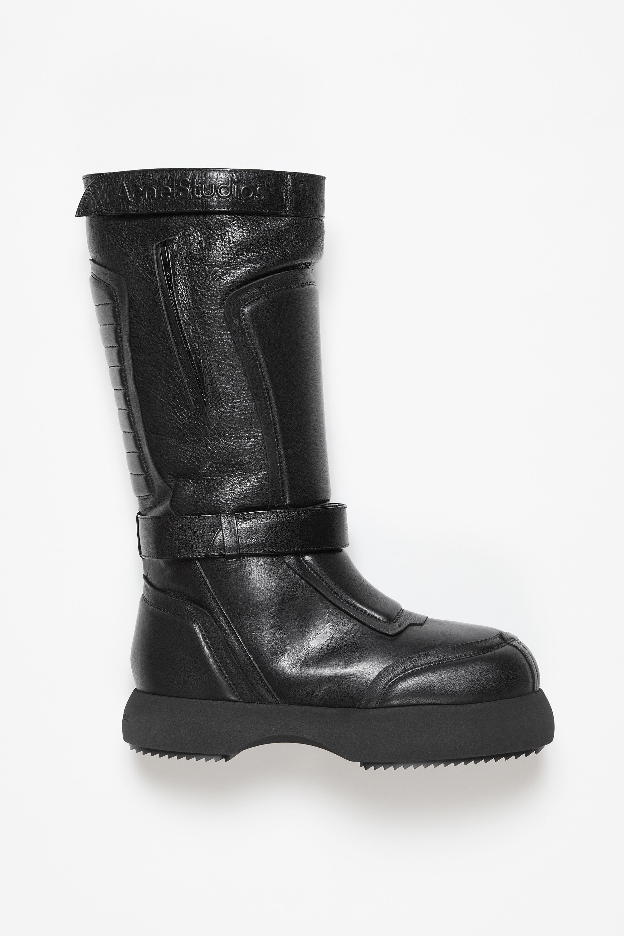 Patchwork leather boots - Black - 1