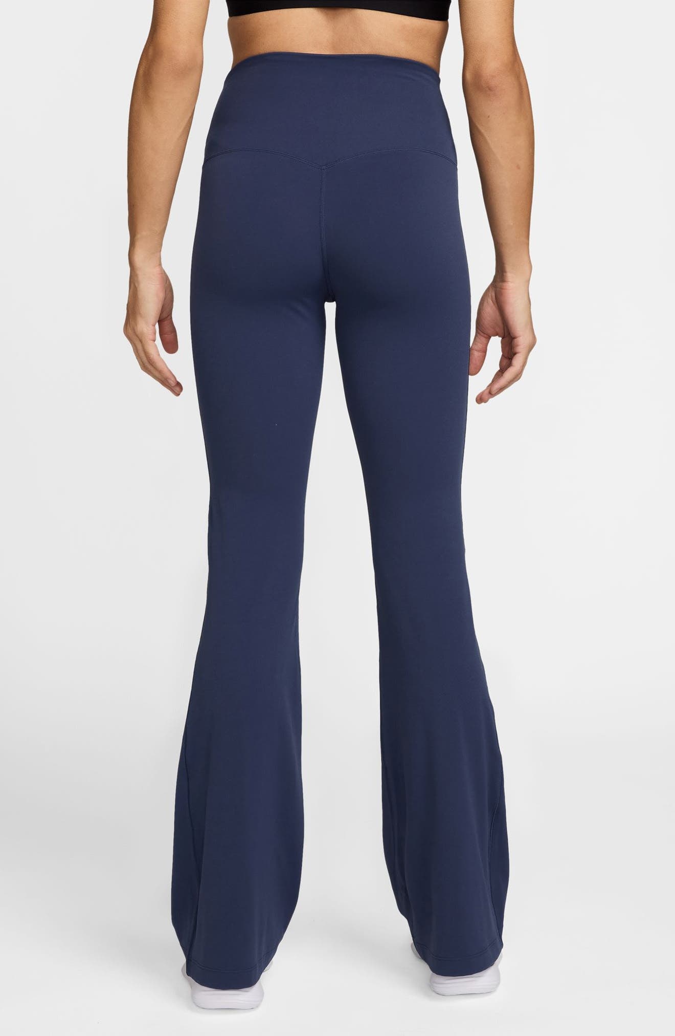 Nike Zenvy High-Waisted Flared Leggings in Midnight Navy/Black at Nordstrom - 2