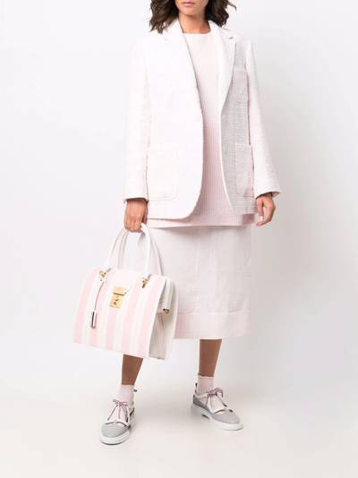 Thom Browne vertical-stripe print tote bag outlook