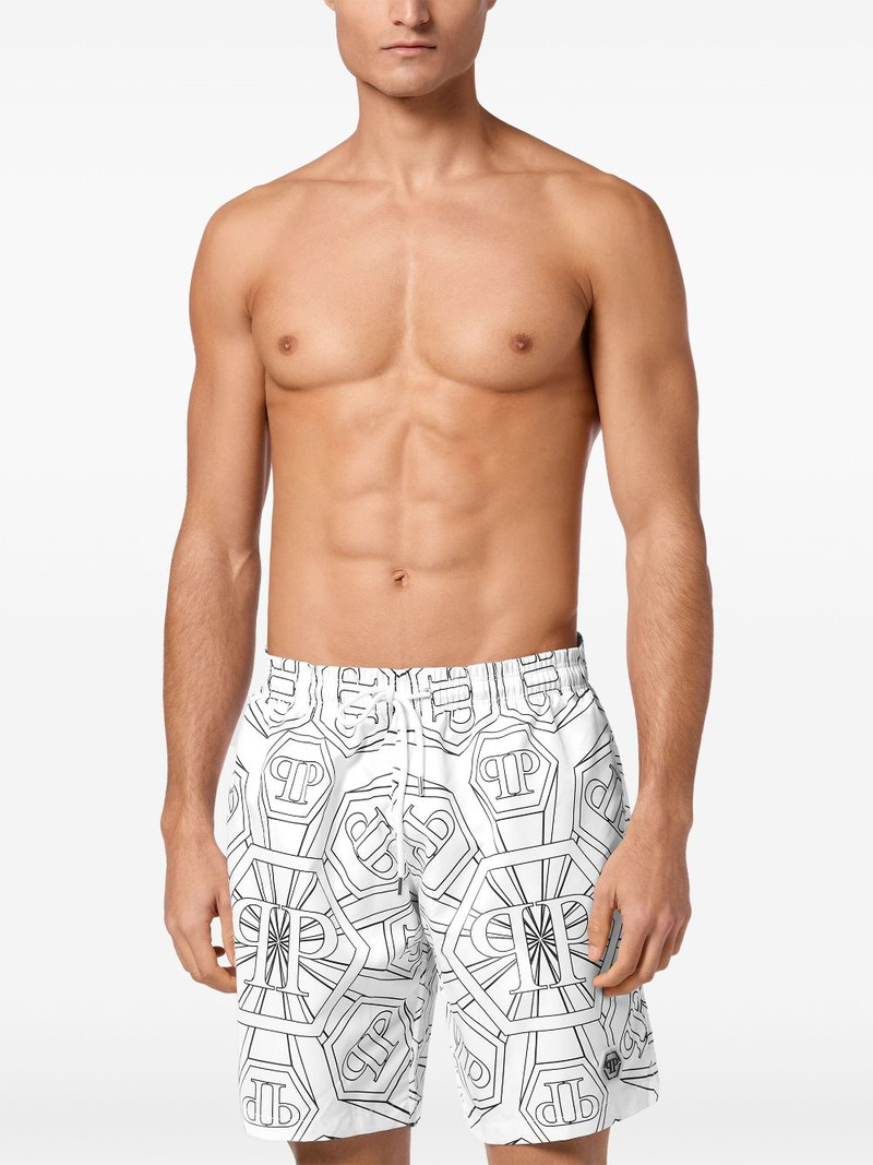 PHILIPP PLEIN monogram swim shorts outlook