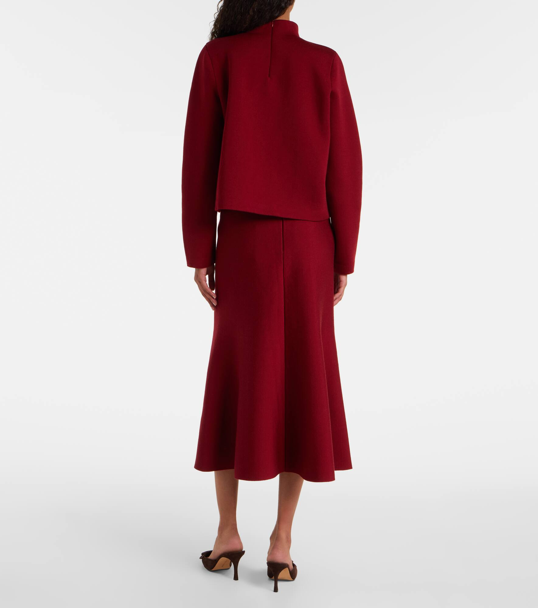 Floral jacquard cotton and wool sweater - 3