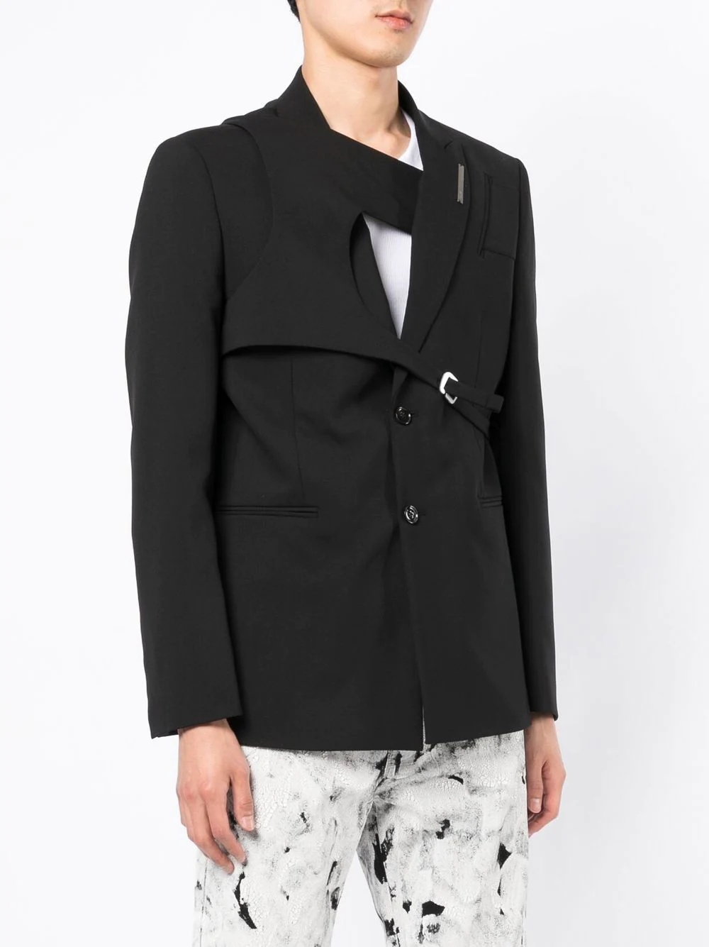 layered harness blazer - 3