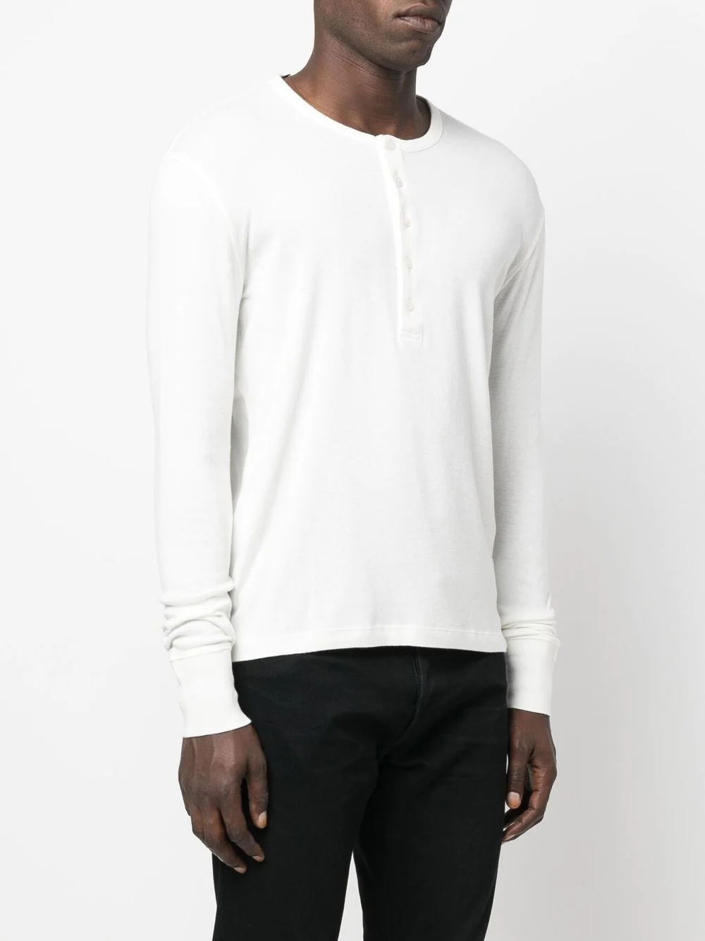 long-sleeved cotton-modal T-shirt - 3