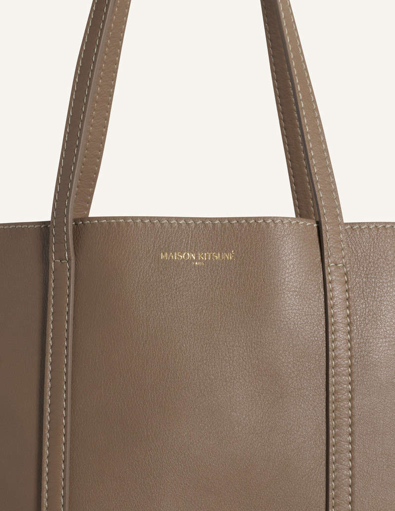 MAISON KITSUNE PARIS LEATHER TOTE 6