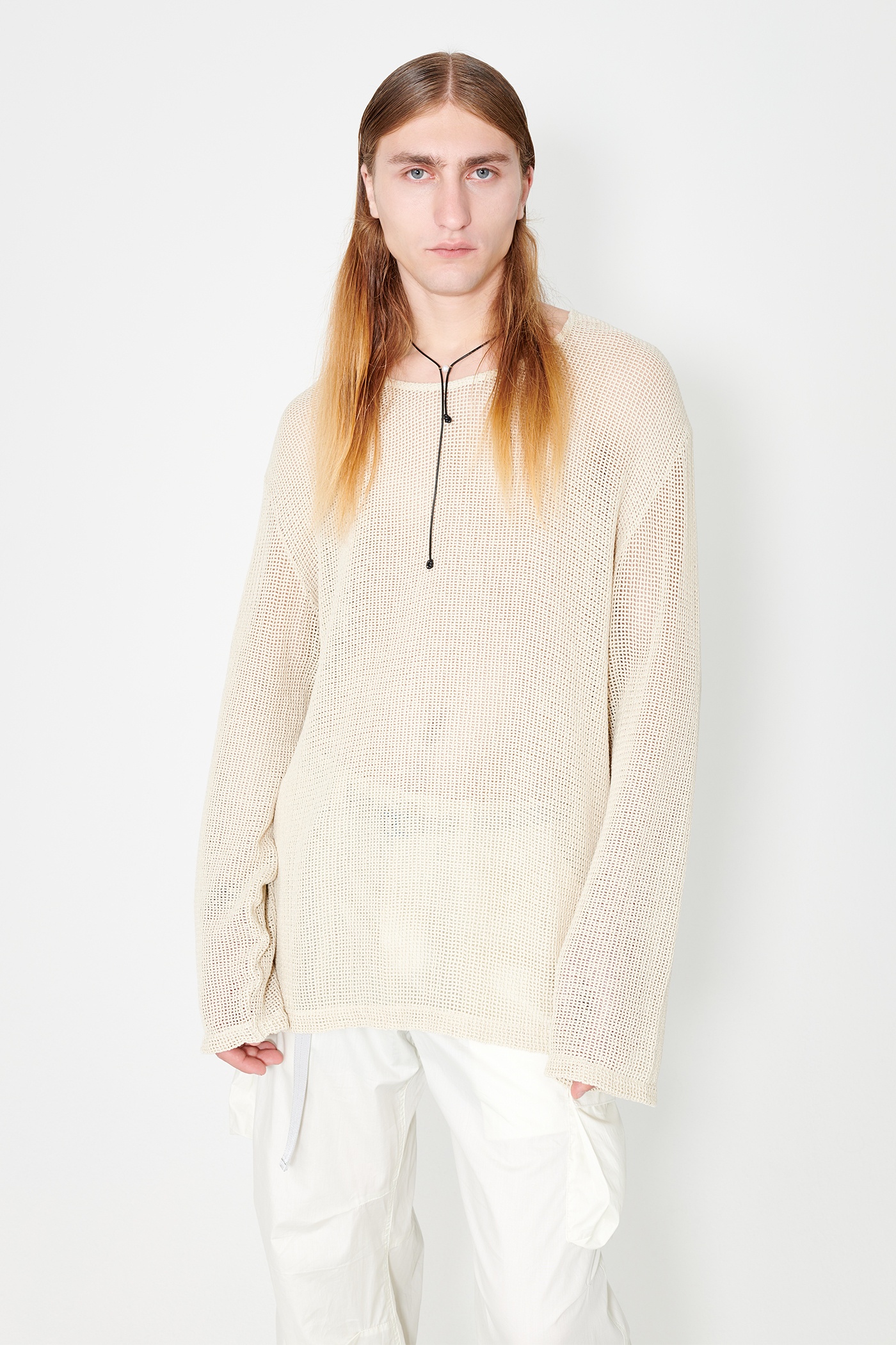 Our Legacy Double Lock U-Neck Metallic Sand Rustic Mesh