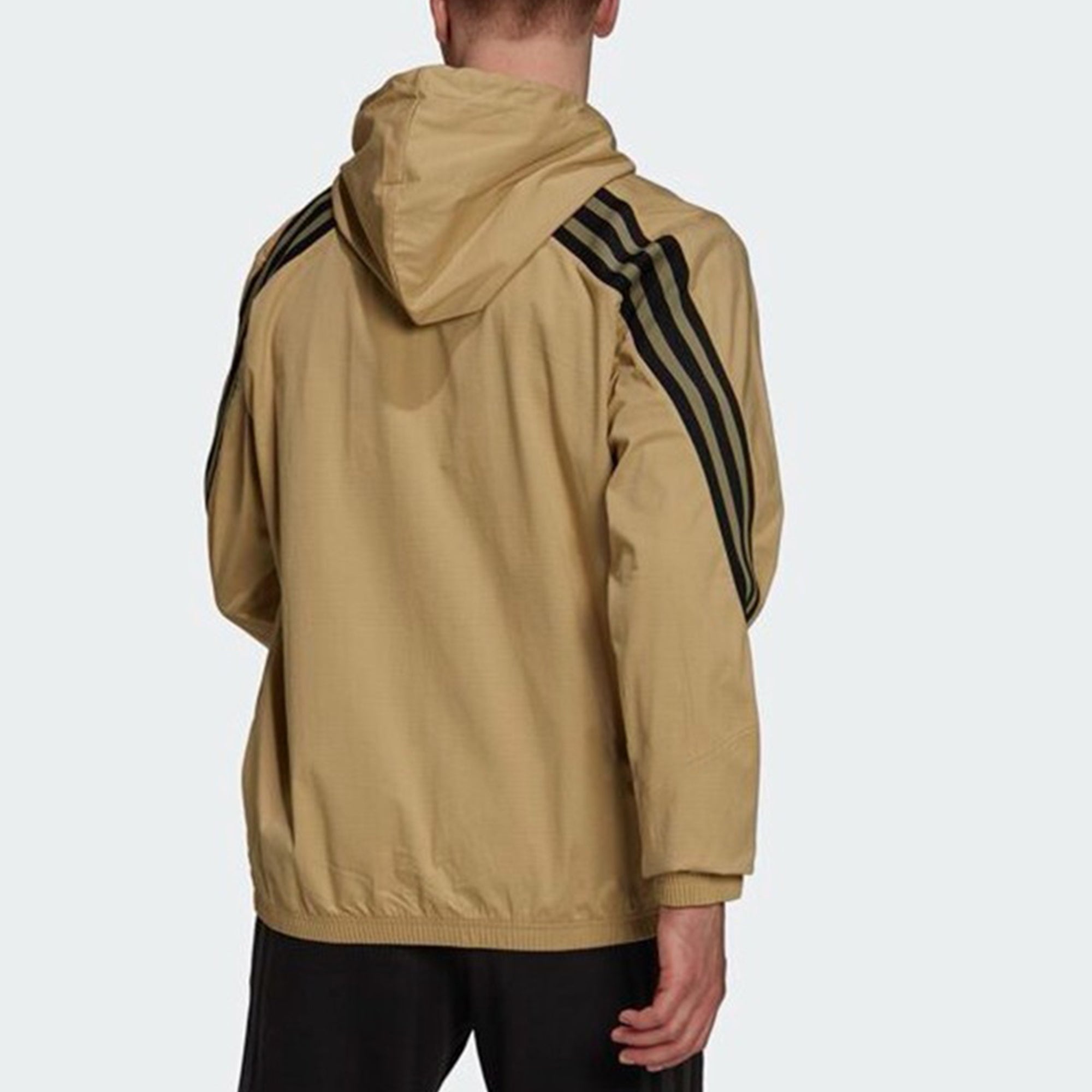 adidas hooded Windproof Athleisure Casual Sports Jacket Khaki H21536 - 3