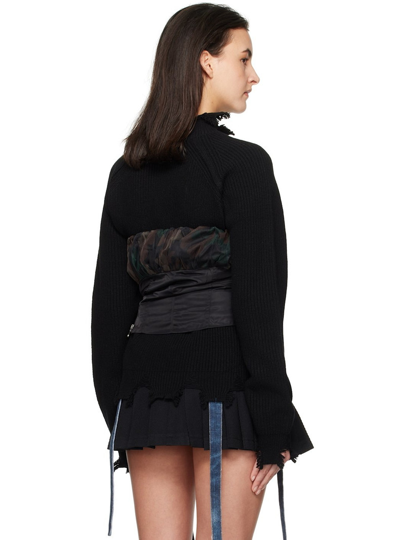 Black Isla Shirred Crop Bustier Top 3
