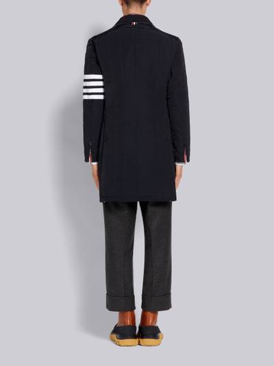 Thom Browne Navy Poly Twill Down-Filled 4-Bar Chesterfield Coat outlook