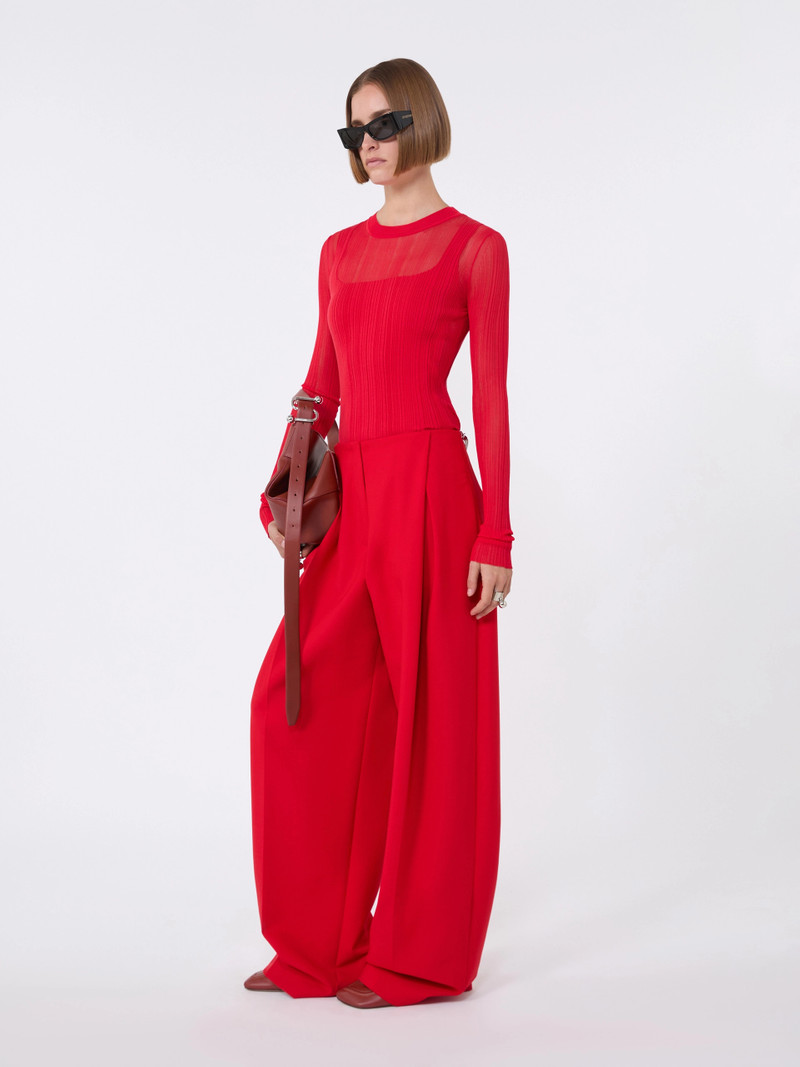 Sportmax Trompe l'oeil viscose jumper - RED outlook