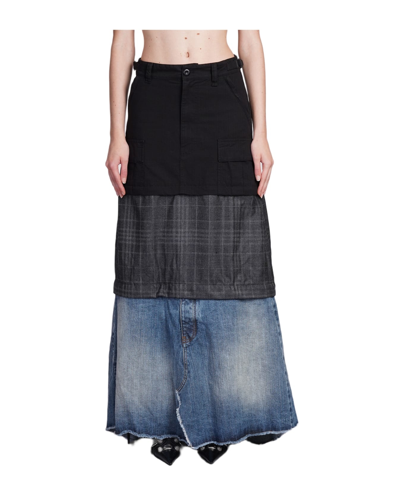 Skirt In Black Cotton - 1