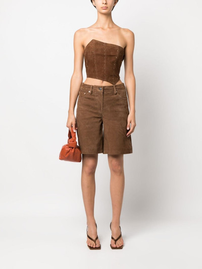 Alessandra Rich asymmetric strapless cropped top outlook