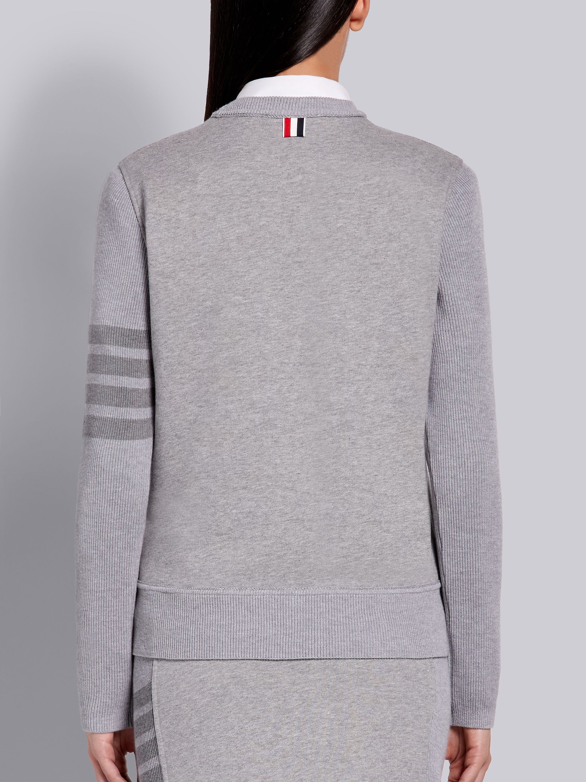 Light Grey Classic Loopback Tonal 4-Bar Crewneck Sweatshirt - 3