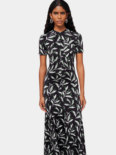 Paco Rabanne LONG BLACK DRESS WITH THRUSH PRINT outlook