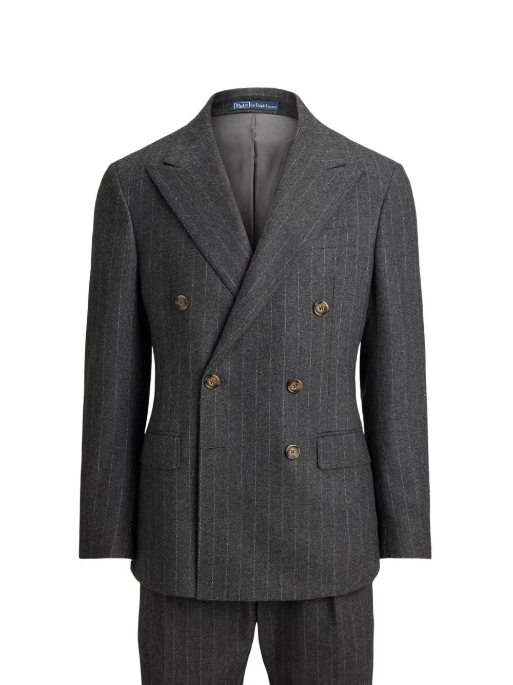 pinstripe-pattern double-breasted suit - 1