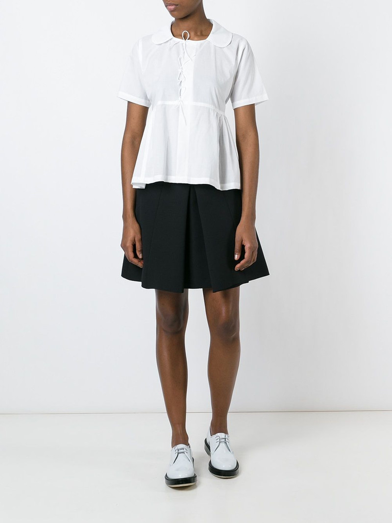 lace-up detail flared shirt 3