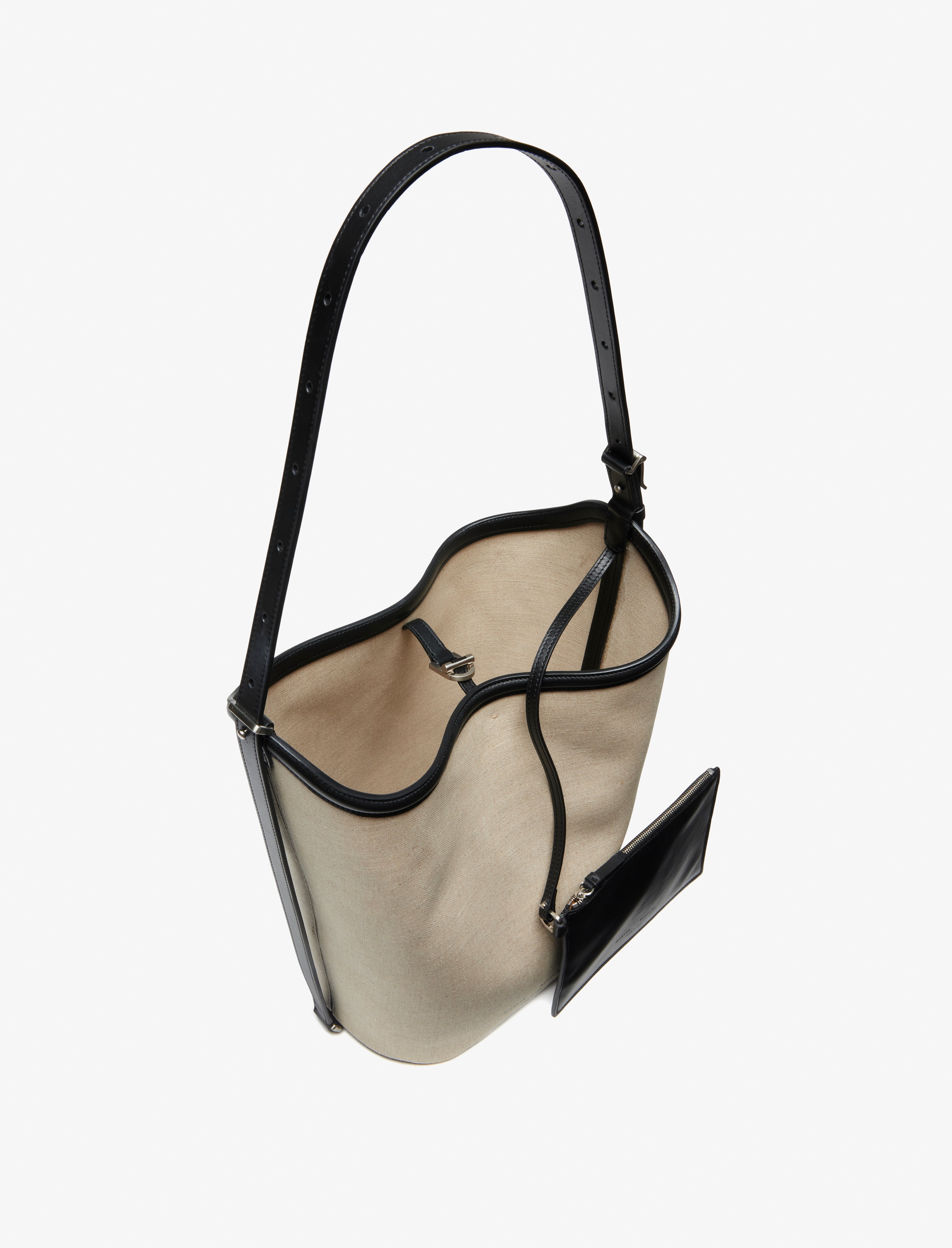 Brant Bucket Bag in Natural Linen - 4