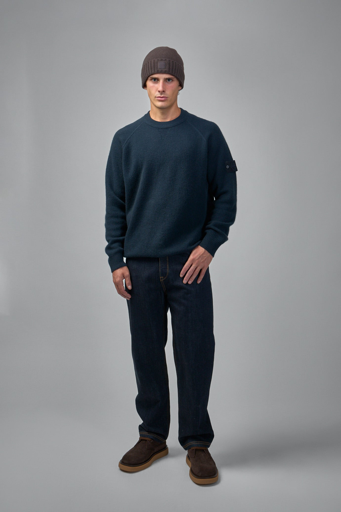 Crew Neck Knitted Sweatshirt - 2