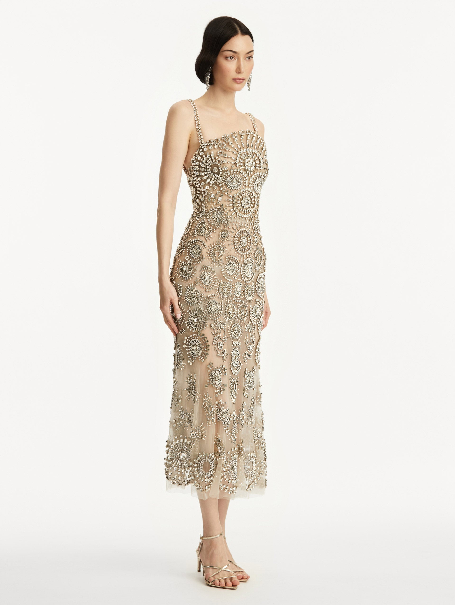 CRYSTAL MEDALLION COCKTAIL DRESS - 4