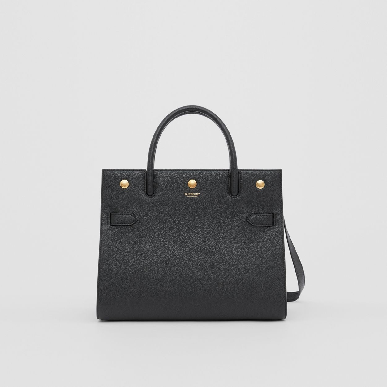 Small Leather Two-handle Title Bag - 1