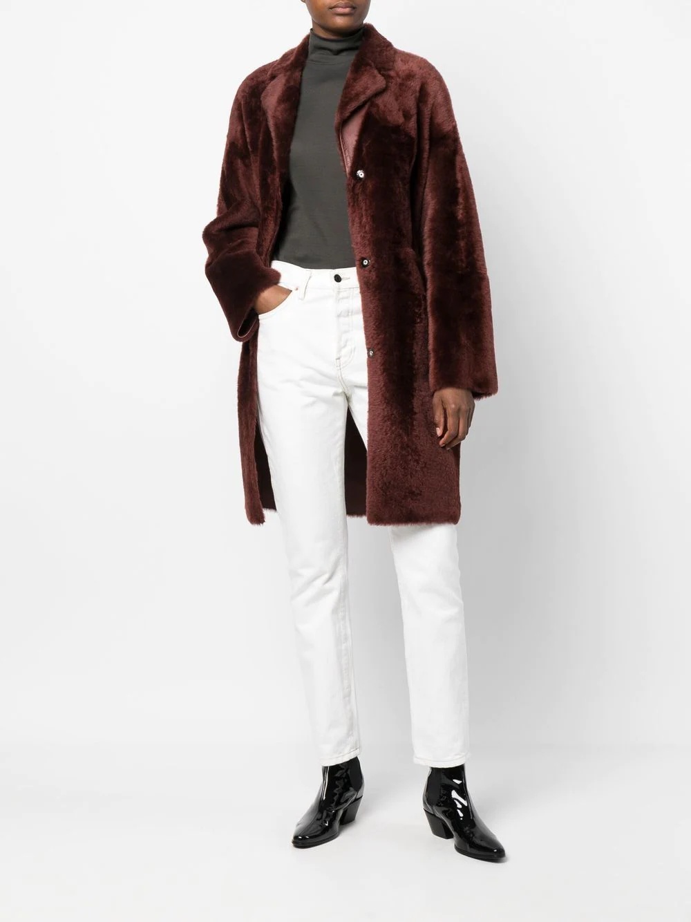 oversized shearling coat - 2
