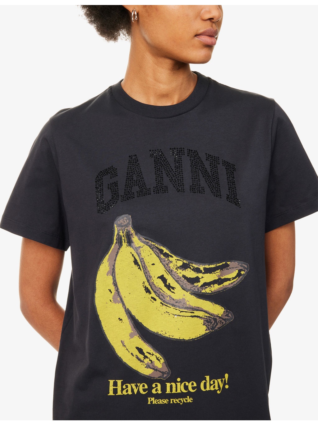 Banana-Print Round-Neck Cotton-Jersey T-Shirt - 5